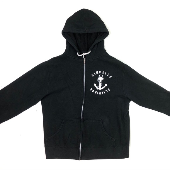 Glamour Kills Sweaters - GLMR KILLS Womens Sweatshirt with Zipper - Hood